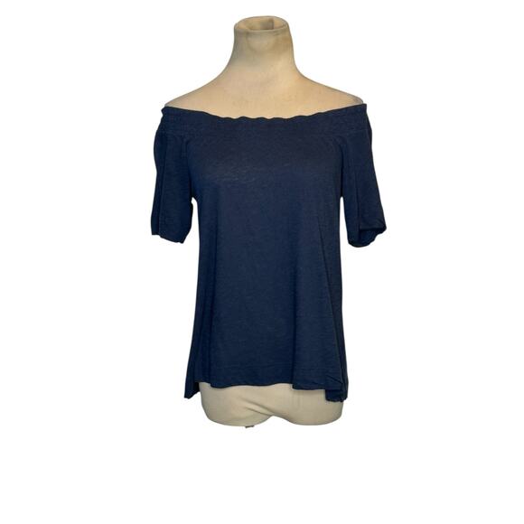 Splendid blue short sleeves off shoulders top size small - Picture 8 of 15